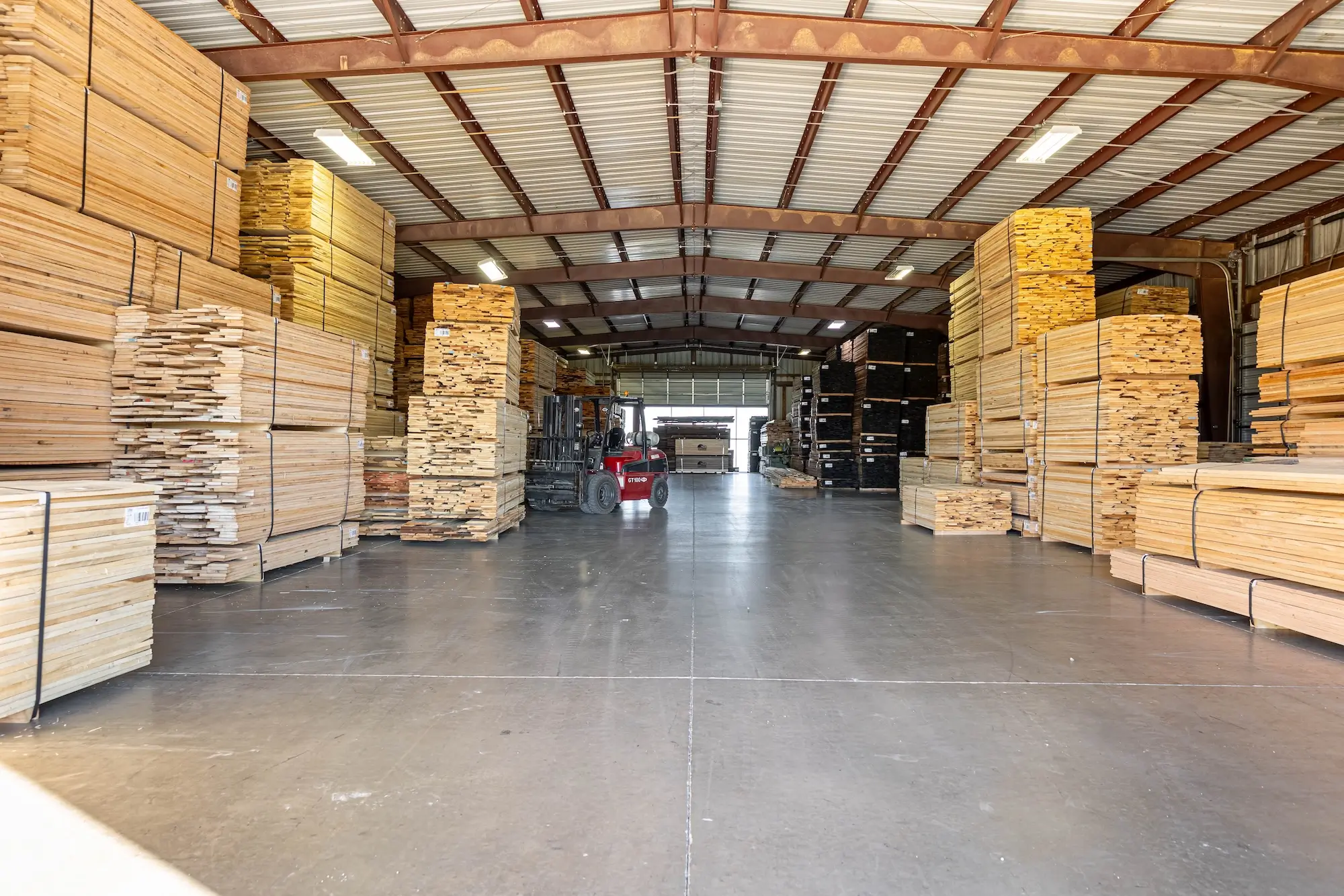 Stacks of hardwood at Stoltzfus Hardwoods