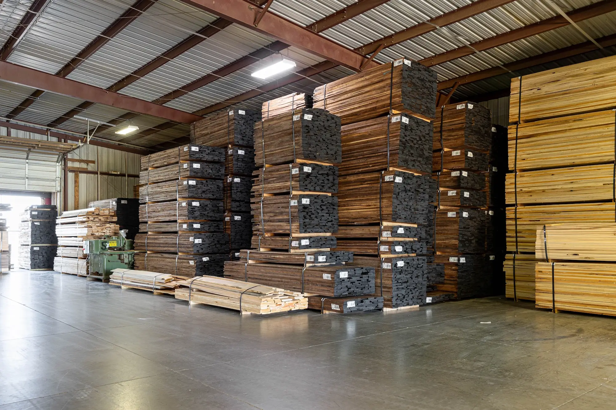 Stacks of hardwood at Stoltzfus Hardwoods